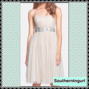 NWT NEEDLE & THREAD Embellished  Fit & Flare Tulle MIDI Dress